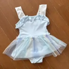新品未使用、可愛い水色フリル水着 110サイズ