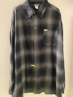 CALTOPオンブレチェックメンズ 長袖シャツ2XL