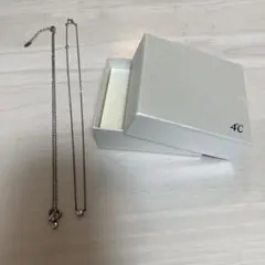 4℃ ハート型・ピンクストーン2連クリスタルネックレス