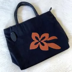 ✨美品✨希少✨IBIZA イビサ 花柄ナイロン×レザー トートバッグ 黒