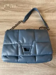 ZARA ブルーキルティング ショルダーバッグ