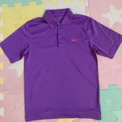 ナイキ　NIKE　半袖　ポロシャツ　刺繍ロゴ 　紫　パープル　S