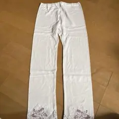 花柄レース付きホワイトズボン下3L