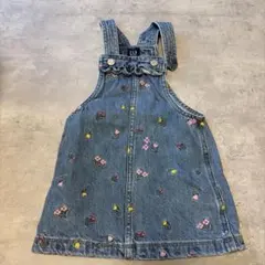 GAP デニムワンピース 花柄刺繍
