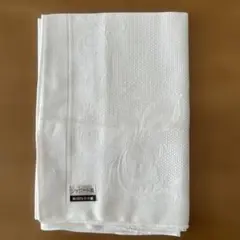 新品　綿100% 花柄ハンカチ ホワイト