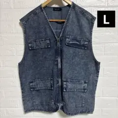 アベイル　メンズ　デニムベスト L
