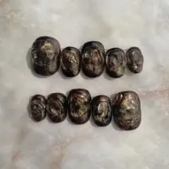 【no.61】ネイルチップ　ベリーショート　ニュアンス　ぷっくり　べっ甲　奥行き