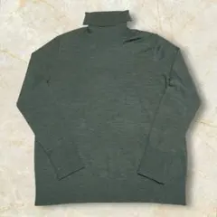 T*o様 00s GAP タートルネックメリノウールニット USメンズ 薄手グリ