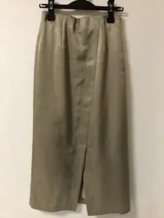 UNITED ARROWS サテンスリットスカート S カーキ ライトグリーン