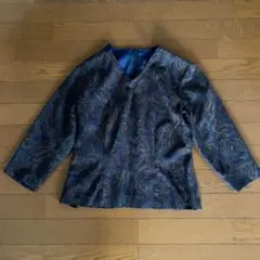 ハンドメイド　ウール生地　トップス　カットソー　ブラウス
