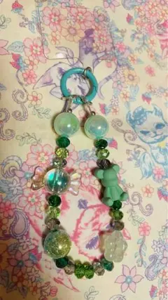 ビーズストラップ　グリーン