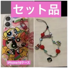 パワーパフガールズ iPhone16ケースとネックレスセット