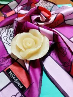 ❥イブサンローラン❥ □≒50cmScarf兼ハンカチ 未使用品❥❥