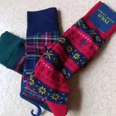 新品　POLO RALPH LAUREN ハイソックス 3足セット Lサイズ