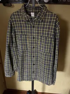 CAB CLOTHING ネルシャツ チンスト 猫目ボタン マチ付きのサムネイル
