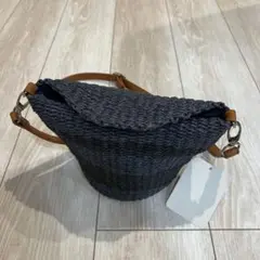 ネイビー 編み込み ハンドバッグのサムネイル