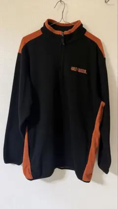 ハーレーダビッドソン ハーフジップ フリース センターロゴ ボルドー 