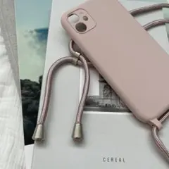 ストラップ付きiPhoneケース/iPhone11【ピンクベージュ】
