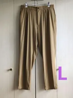 美品　PLST　シルキータッチドライイージーアンクルパンツ　テーパード　L