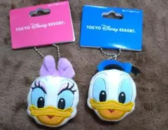 東京ディズニー リゾート　ドナルド　デイジー　顔型 ぬいぐるみ バッジ