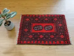 67×52cm トルクメン ボハララグ 手織り絨毯 トライバルラグ ヴィンテージ