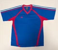 adidas 青赤 VネックシャツsizeＬ