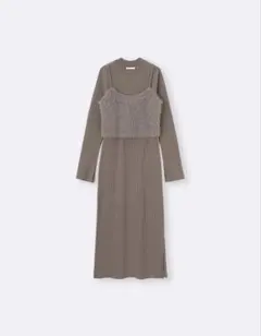 【ビスチェのみ】2ピースビスチェセットワンピース ブラウン3XL