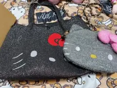 Hello Kitty ラメニットバッグ ポーチセット