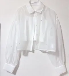 Avail CHIPCLIP パールシースルーシャツ ホワイト キャミソール