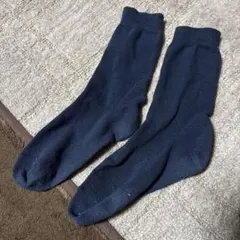 紺色ソックス　クルーソックス　レディース　使用感あり