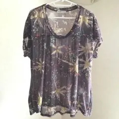 【メ】ツモリチサト カットソー キラキラ ゴールド 箔 花火柄のサムネイル