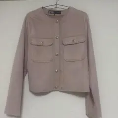 zara フェイクスエードクロップドジャケット