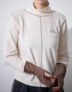 PAGEBOY ページボーイ/ ハイネック配色プルオーバー ベージュ