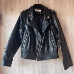 【試着程度】H&M 黒 ライダージャケット サイズ128