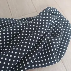 ブラックドットプリント生地