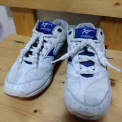 GYMSTAR スニーカー 24.0 EE ホワイト/ネイビー 体育館靴