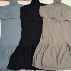 ★10／7まで！最終値下げ★BAYFLOWヘムフレアタートルニットOP３点セット