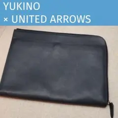 【良品】ユキノ× ユナイテッドアローズ　レザー クラッチバック　ネイビー