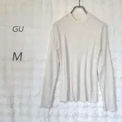 ジーユー/リブハイネックセーター/M/アイボリー/長袖/細見え/きれいめ/重ね着