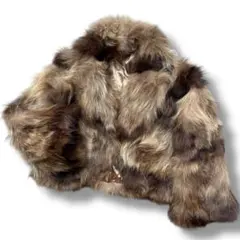 極美品 ラクーンファー ボレロ リアルファー 毛皮 レディース 茶 フリーサイズ