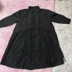 ブラック シャツワンピース 長袖