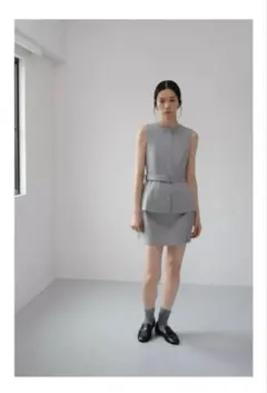 ZARA ツーピース風クレープショートワンピース　　S 新品未使用