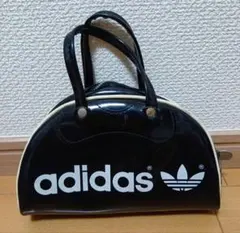 激レア70s80s☆adidasアディダス 総柄 エナメルレザー ボストンバッグ