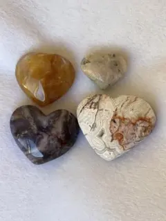 【天然石】ハート4個セット