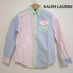 ラルローレン RL 長袖シャツ 130 クレイジーパターン美品 ストライプ