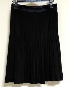 【美品】23区　ブラック　羊毛&カシミヤ　プリーツスカート 23号 (38) セール】 【洗える】チュール プリーツ スカート （ロング
