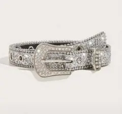 ストーン付きシルバーベルト