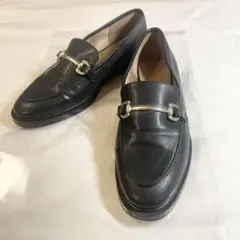 H&M ブラック　ローファー　ゴールド金具　39 24.5