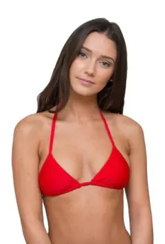 【新品・翌日発送】ビキニ トライアングル トップス 紐 レッド M