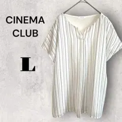 シネマクラブ [L] ホワイト シャツ 半袖 ストライプ キレイめ オフィス
